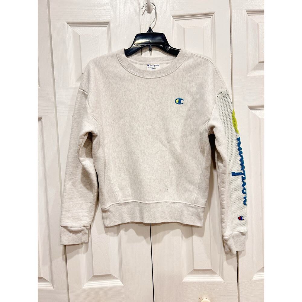 Champion Reverse Weave Crewneck Sweatshirt Gray Size Small - Picture 2 of 7